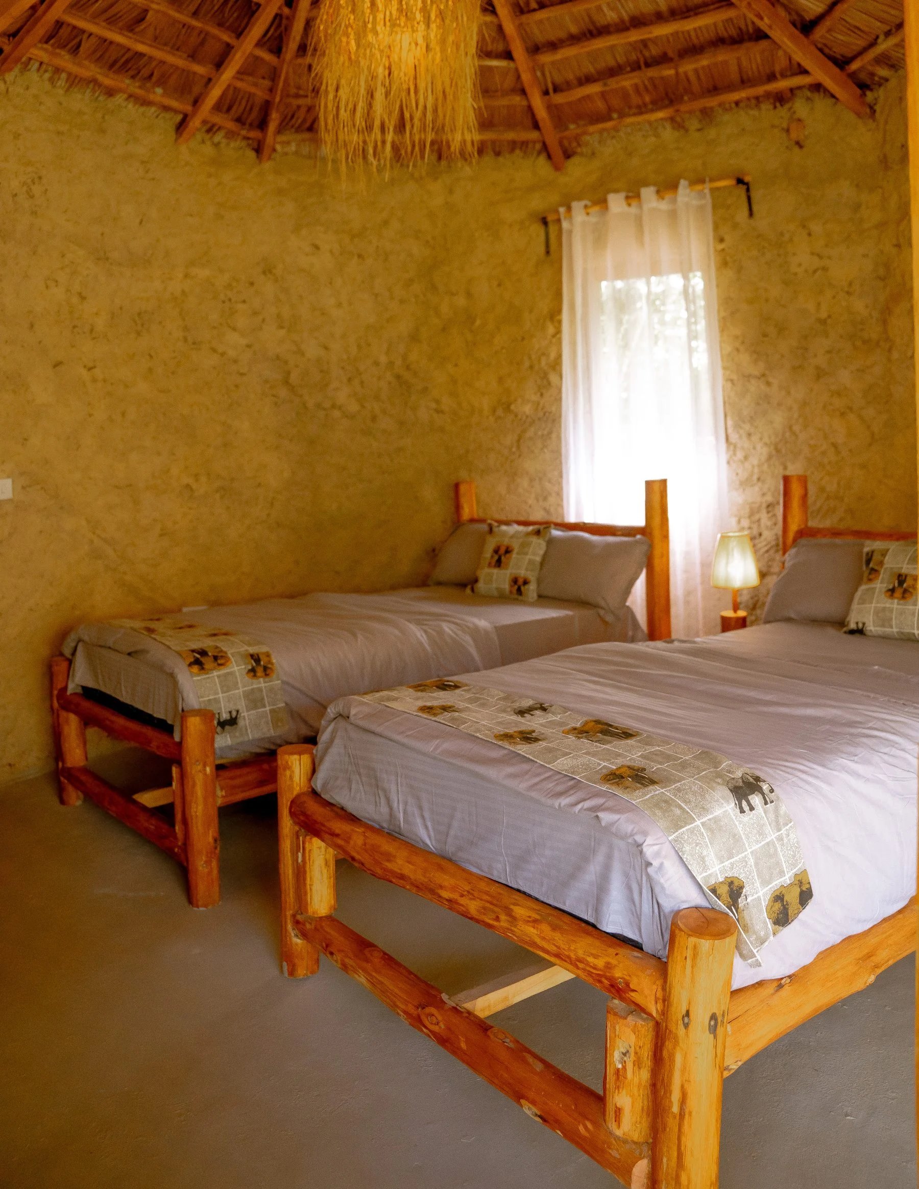 Morning light through the window of the Standard Twin Room at Sio Maasai